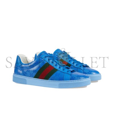 GUCCI ACE GG CRYSTAL CANVAS BLUE 760775 FACRF 4349